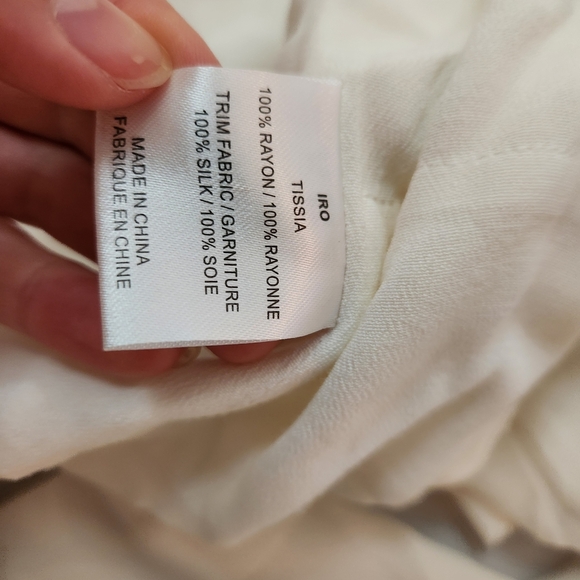 IRO Cream Button Down Shirt Colored mesh layer fashion trendy street wear White - Picture 6 of 9